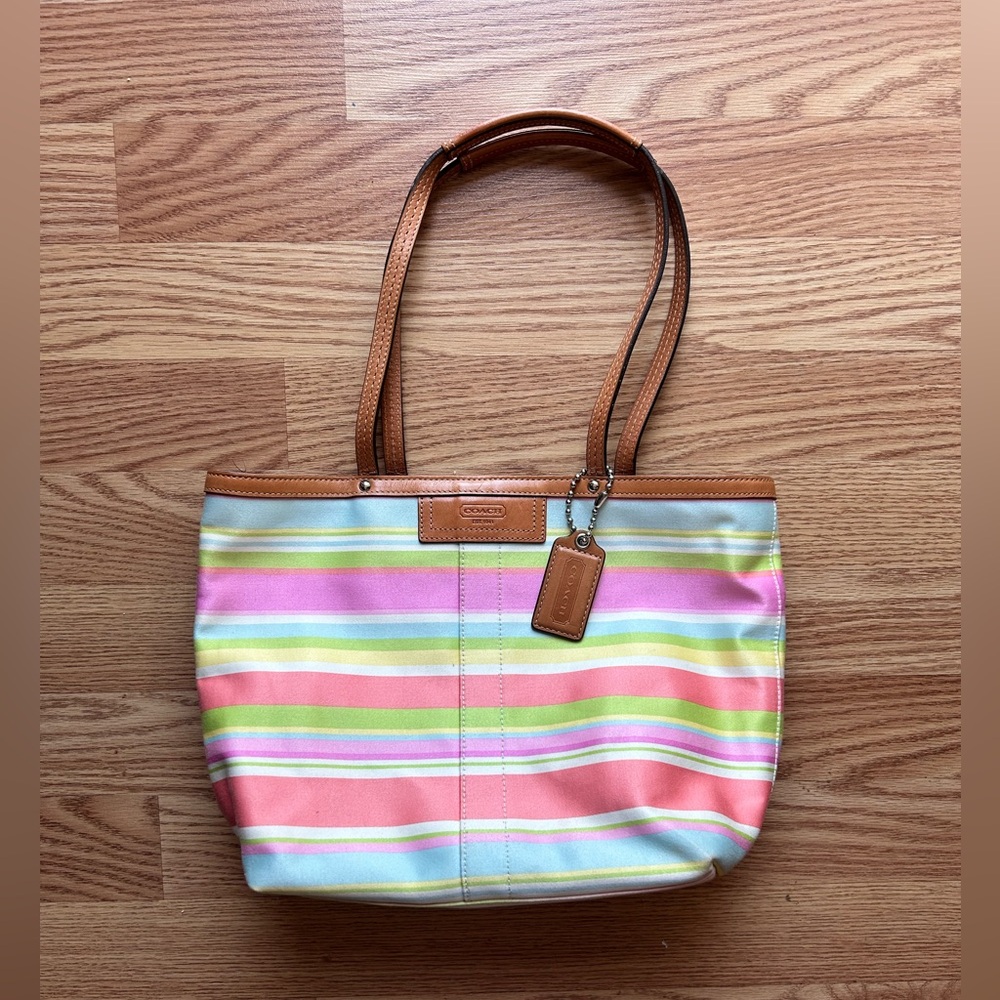 Coach Handbag Tote multi color Y2K